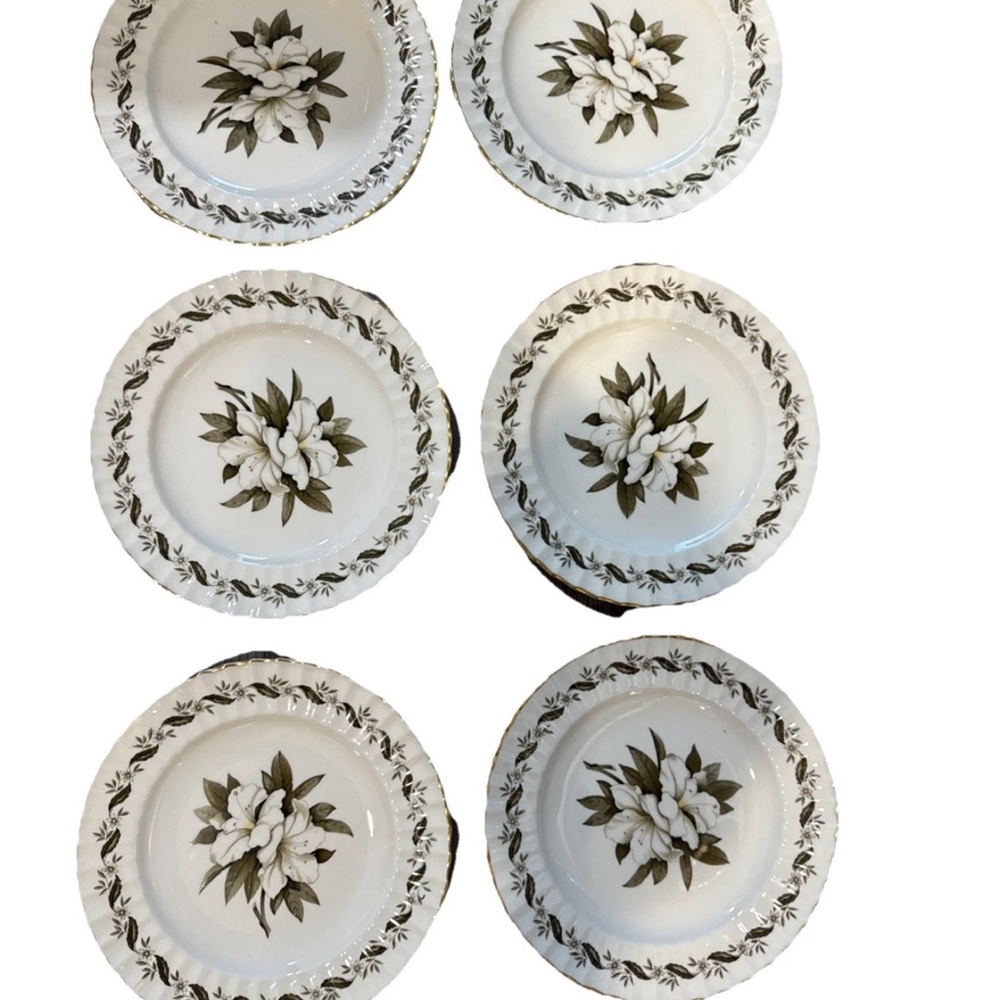 Grandmas house. Royal Worcester Engadine 9.5 inches diameter 6 plates.beautiful